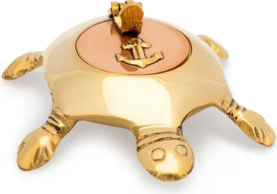 Produktbild von Aschenbecher maritim Schildkröte Messing massiv 8x7x3cm Deckel aus 100% Kupfer