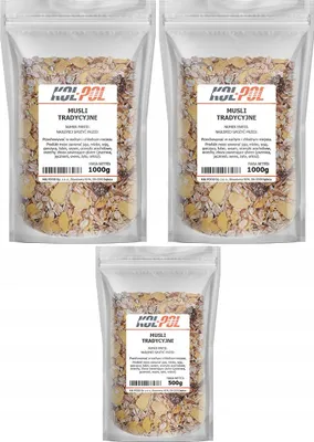 Zdjęcie produktu dla MUSLI TRADYCYJNE 2,5kg Naturalne śniadanie zdrowe płatki owoce Kol-Pol