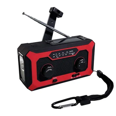 Produktbild von Solar radio,Selbstbetriebenes Kurbelradio mit LEDTaschenlampe,Notfallradio AM/FM Wetter Wind Up Radio mit 4000-mAh-Akku,Notbeleuchtung,Wiederaufladbar