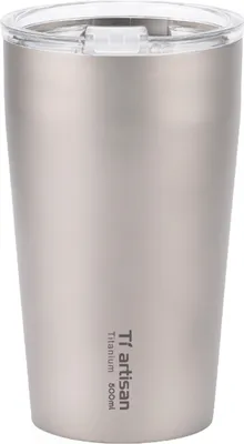 Produktbild von Outdoor-Titan-Teetasse, doppelwandig, Camping-Bierbecher, 500 ml, Wasserbecher mit Lippe