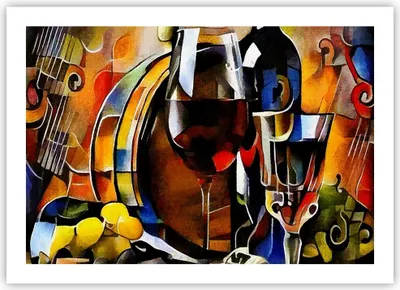 Produktbild von Poster - Poster ohne Rahmen - Wein Abstraktion - 70x50 cm - Wand Bild - Wanddeko - Wandbilder - Kunstposter - Wandposter - Bilder - Kunstdruck - Wanddekoration - Wandbild - P2XAA70x50-3477
