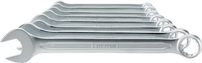 Produktbild von FORMAT Ringmaulschlüssel-Satz DIN3113-A 8-19 mm 8-teilig in Karton, Länge:nv, Ausführung:12-teilig, Satzinhalt:6/ 7/ 8/ 9/ 10/ 11/ 12/ 13/ 14/ 17/ 19/ 22 mm, Maulstärke:nv, Schlüsselweite:nv