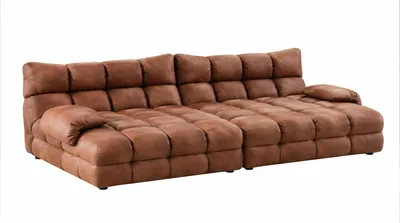 Produktbild von KAWOLA Big Sofa AMIA Lederfaserstoff cognac