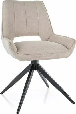 Produktbild von Drehsessel YELENA mit Polsterung – hellbeige/schwarz