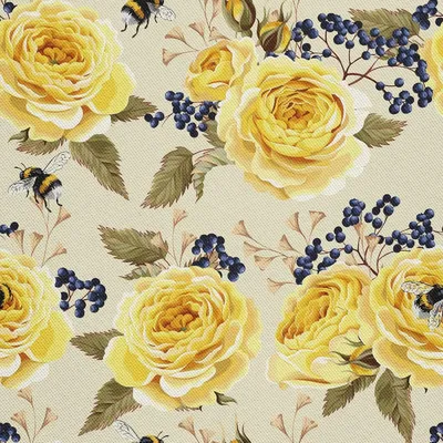 Immagine prodotto di OUTDOOR DECOSTOFFE OXFORD - Motivo rose gialle I DX447