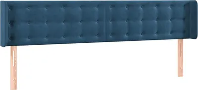Produktbild von vidaXL Kopfteil mit Ohren Dunkelblau 183x16x78/88 cm Samt