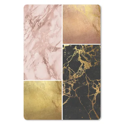 Produktbild von MuchoWow® Mauspad Mousepad Marmor - Collage - Gold 18x27 cm - Mousepads - Maus Mat - Pad - Mausunterlage