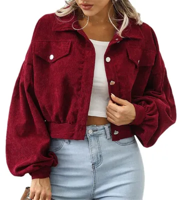 Produktbild von Damen Kurze Bomberjacke mit Ballonärmeln