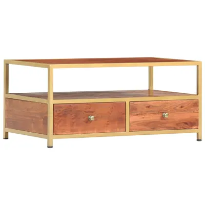 Image de vidaXL Table basse 90 x 50 x 40 cm en bois massif d'acacia