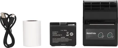 Image de Imprimante de reçus Bluetooth,par smartphone, reçus thermiques avec une résolution de 200 dpi et 1 rouleau de papier