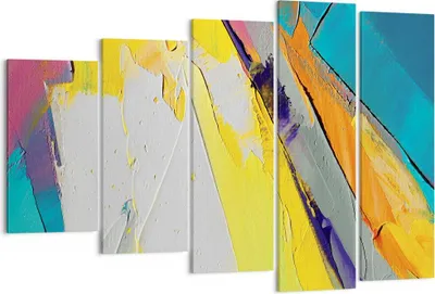 Produktbild von Bild auf Leinwand - Leinwandbild - 5 Teile - Deadlock Farben dreidimensional - 150x100cm - Wand Bild - Wanddeko - Wandbilder - Leinwanddruck - Bilder - Wanddekoration - Leinwand bilder EG150x100-4871
