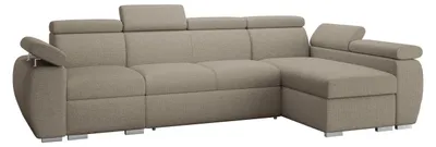 Produktbild von MIRJAN24 Ecksofa Boston LCP, Stilvoll Eckcouch mit zwei Bettkästen und Schlaffunktion, Verchromte Metallfüße, Holzkonstruktion (Farbe: Aragon 20, Seite: Rechts 1P(65)+2R+LCP)