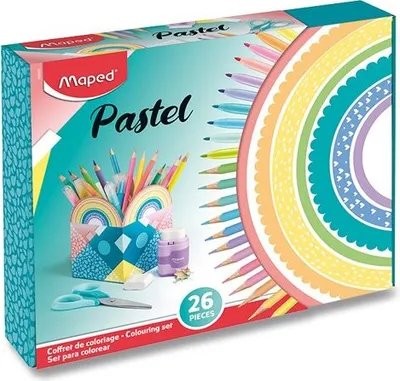Obrázek produktu pro Maped 899808 Maped Pastel KIDS sada na kreslení, 26 dílů, v dárkové krabičce