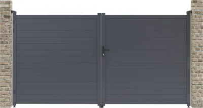 Produktbild von Gartentor aus Aluminium "Marc" - 349,5 x 180,9 cm - Grau