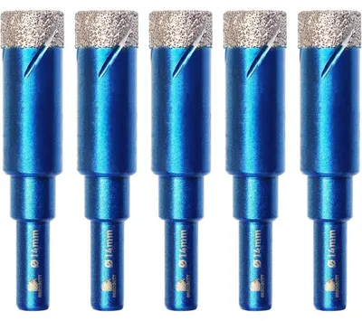 Zdjęcie produktu dla Wiertła diamentowe do suchych materiałów, 14 mm, zestaw 5 sztuk, do płytek, ceramiki, granitu i marmuru