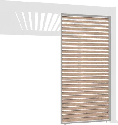 Produktbild von Holzoptik Lamellenwand für Pergola | aus Aluminium | 3 Maße