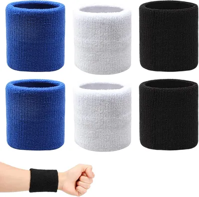 Imagen del producto de Bandas deportivas, elásticas, juego de 6 unidades, en colores , blanco y azul, para fitness y tenis
