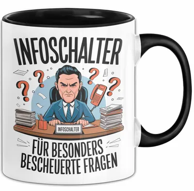 Produktbild von Bürokollege Tasse Geschenkidee Auskunftsschalter Kollege (Schwarz)