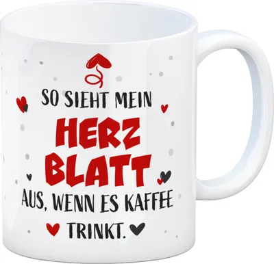 Produktbild von So sieht mein Herzblatt aus wenn es Kaffee trinkt Kaffeebecher