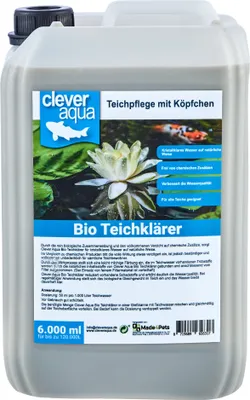 Produktbild von Clever Aqua natürlicher Teichklärer 6000ml für einen kristallklaren Teich auf rein natürliche Art ganz ohne Chemie