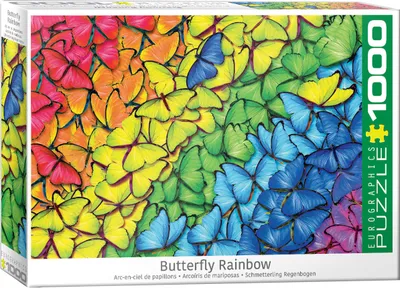 Produktbild von 1000 Teile Puzzle Leuchtender Regenbogen aus Schmetterlingen