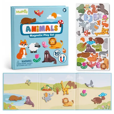 Produktbild von Malplay Magnetpuzzle Für Kinder: Tiere, 30 Teile, Magnet-Puzzle Geschenk ab 3 Jahren Motorikspielzeug