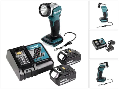 Image de Makita DML 802 RT Lampe de chantier sans fil 18 V Li-Ion + 2x Batteries 5,0 Ah + Chargeur