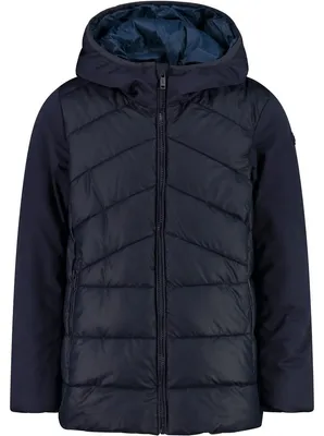 Produktbild von CMP - Kinderjacke "Kid G", lang, mit fester Kapuze, Mädchen, Schwarz-Blau, Größe 164