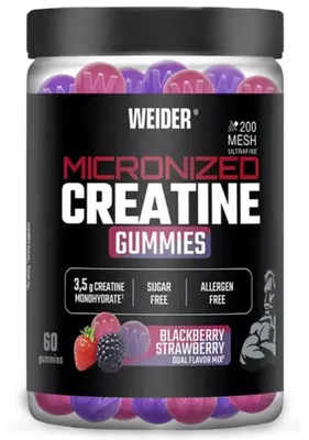 Produktbild von Weider Micronized Creatine Gummies (60) Blackberry Strawberry - Kreatin - Kreatin-Monohydrat