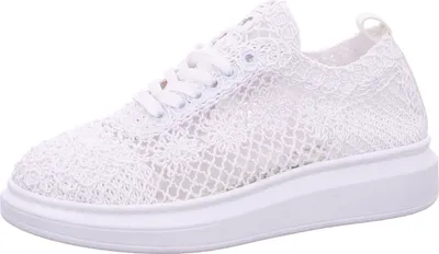 Produktbild von Mustang Damen Sneaker Court Makramee Blumen Netzstruktur 1468-301, Größe:38 EU, Farbe:Weiß