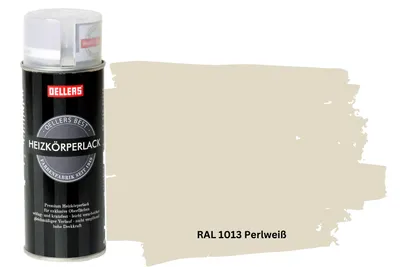 Produktbild von OELLERS Premium Heizkörperlack Spray RAL 1013 Perlweiß – 400 ml Sprühlack glänzend | Hitzebeständige Heizkörperfarbe | Hochdeckende Sprühfarbe