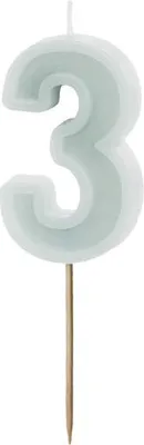 Image de Bougie d'anniversaire 3 menthe claire 6 cm (Bougies - Fête)