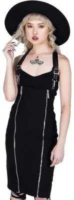 Immagine prodotto di Abito a matita Killstar - The Devil Wears Stripes, colore nero, taglia XS