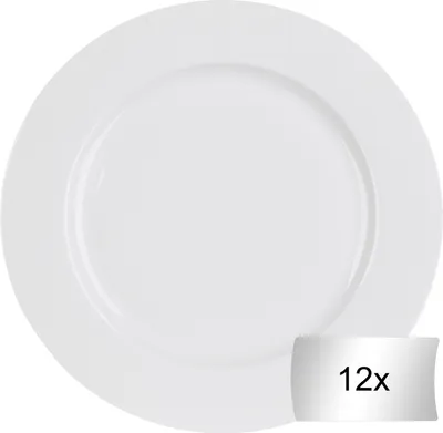 Produktbild von Speiseteller - Weiß - Ø 26,5 cm - Bone China - 12er Set