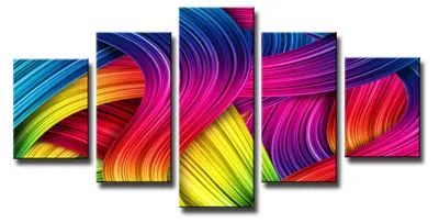 Produktbild von Visario Leinwandbild Abstraktes 160x80 cm – 5-teilig, Bild Wandbild Kunstdruck, aufhängfertig, Echtholzrahmen, Zackenaufhänger, Art. 5534