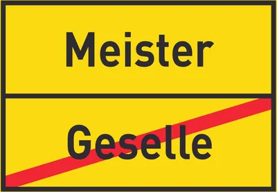 Produktbild von Meister Geselle Schild Ortsschild A3 Rückseite selbstklebend