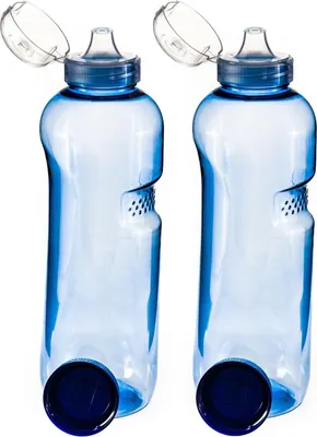 Produktbild von Greiner 2 x 1 Liter Tritan Wasserflasche mit Klappdeckeln für Sport.