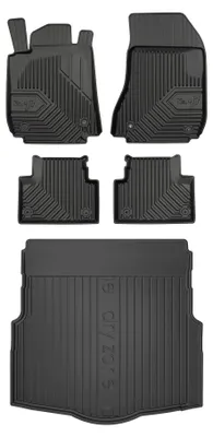 Productafbeelding van Rubberen automatten + kofferbakmat voor Alfa Romeo 159 2005-2011 (stationwagen) – 5-delig, zwart, op maat – Wielganizator