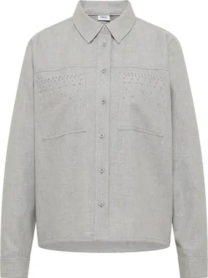 Produktbild von CECIL Flanellbluse mit Nieten Damen Bluse Grau