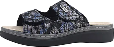 Produktbild von Rohde Damen Pantolette Leder Klettverschluss Muster Wechselfußbett Abano 5224, Größe:40 EU, Farbe:Schwarz