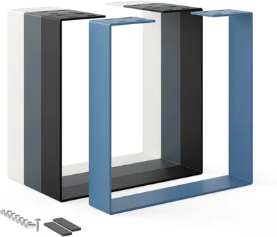 Immagine prodotto di HOLZBRINK Gamba per tavolo in metallo Blu cenere 1 Pezzo | Gamba per tavolo/struttura per tavolo, tavolino, tavolo da pranzo, scrivania, panca | Gamba 40x43cm