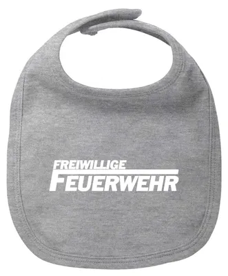 Produktbild von Huuraa Baby Lätzchen Freiwillige Feuerwehr Heather Grey Klettverschluss Baumwolle Latz Geschenkidee