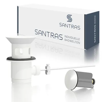 Produktbild von SANTRAS® Exzenter Zugstange-Ablaufgarnitur in Weiß (RAL 9003)