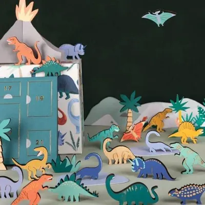 Imagen del producto de Calendario de adviento con temática de dinosaurios, calendario de adviento para niños, recuerdos festivos, recuerdos para fiestas de dinosaurios, regalo