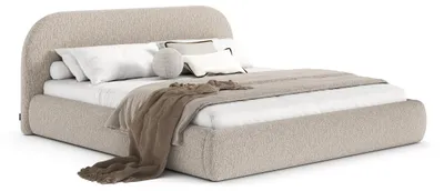 Produktbild von MyBed LIVV Polsterbett 180x200 cm mit Bettkasten - Stauraumbett Doppelbett mit Kopfteil, modernes Bettdesign mit Stauraum, Stoff MISTERIO 80
