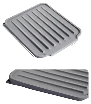 Immagine prodotto di Tappetino da lavello, resistente al calore, antiscivolo, 1 pezzo, colore grigio, dimensioni 40x35x2,8 cm