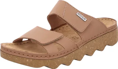 Produktbild von Rohde Damen Pantolette Leder Zweiriemer mit gewellter Plateausohle Foggia-D 6225, Größe:40 EU, Farbe:Braun