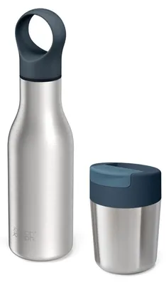 Zdjęcie produktu dla Joseph Joseph - Zestaw podróżny Butelka 500ml Loop + Kubek 340ml Sipp Stalowy