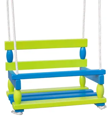 Immagine prodotto di Altalena in legno blu-verde 40x30cm portata 80kg in sacchetto