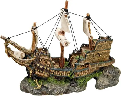 Produktbild von Aquariendekoration, Schiff aus Harz, 33 x 13 x 23 cm